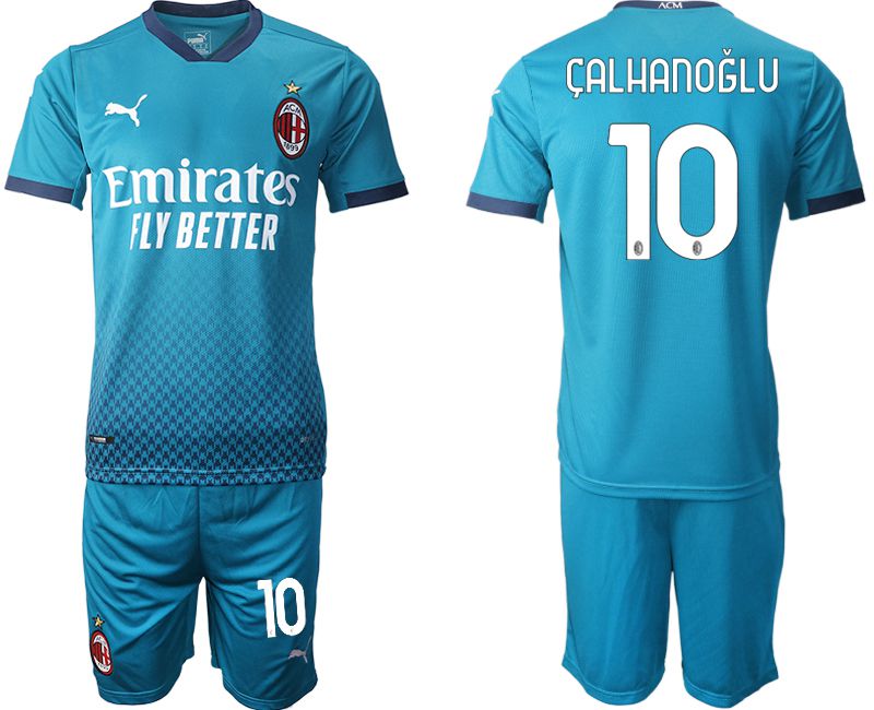 Men 2020-2021 club AC milan away #10 blue Soccer Jerseys